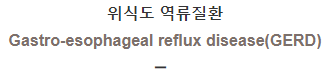  위식도 역류질환 [Gastro-esophageal reflux disease(GERD)]