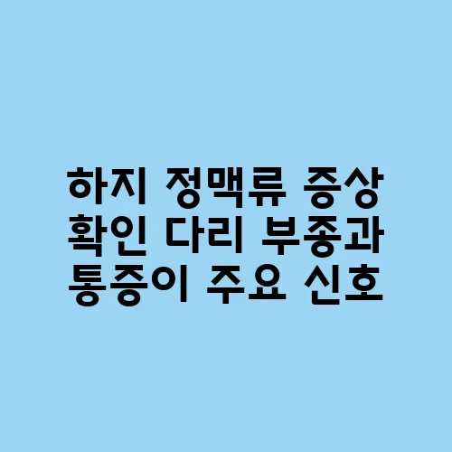 하지 정맥류 증상 확인 다리 부종과 통증이 주요 신호