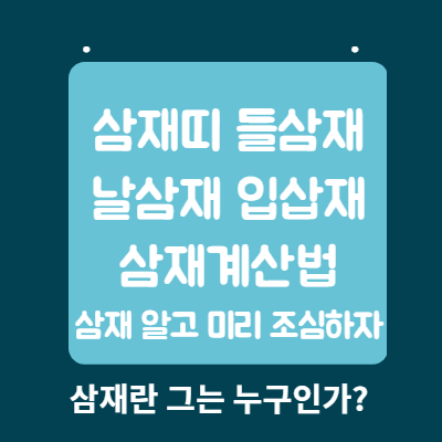  삼재뜻 삼재띠 들삼재 날삼재 입삽재 삼재계산법