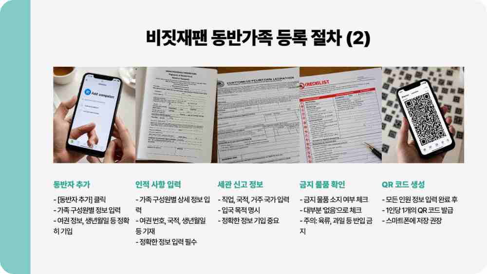 비짓재팬 동반가족 등록 방법