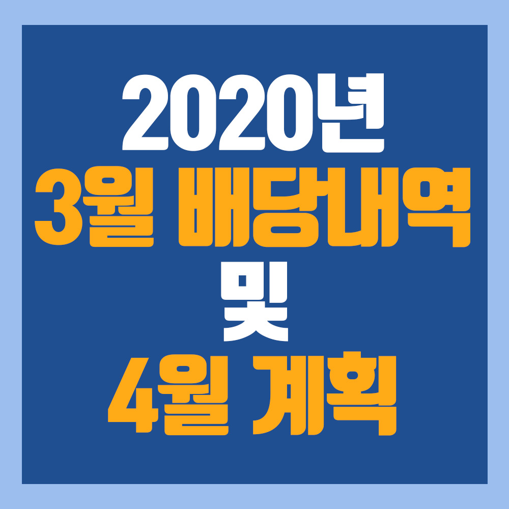  2020년 3월 배당내역 및 결과분석