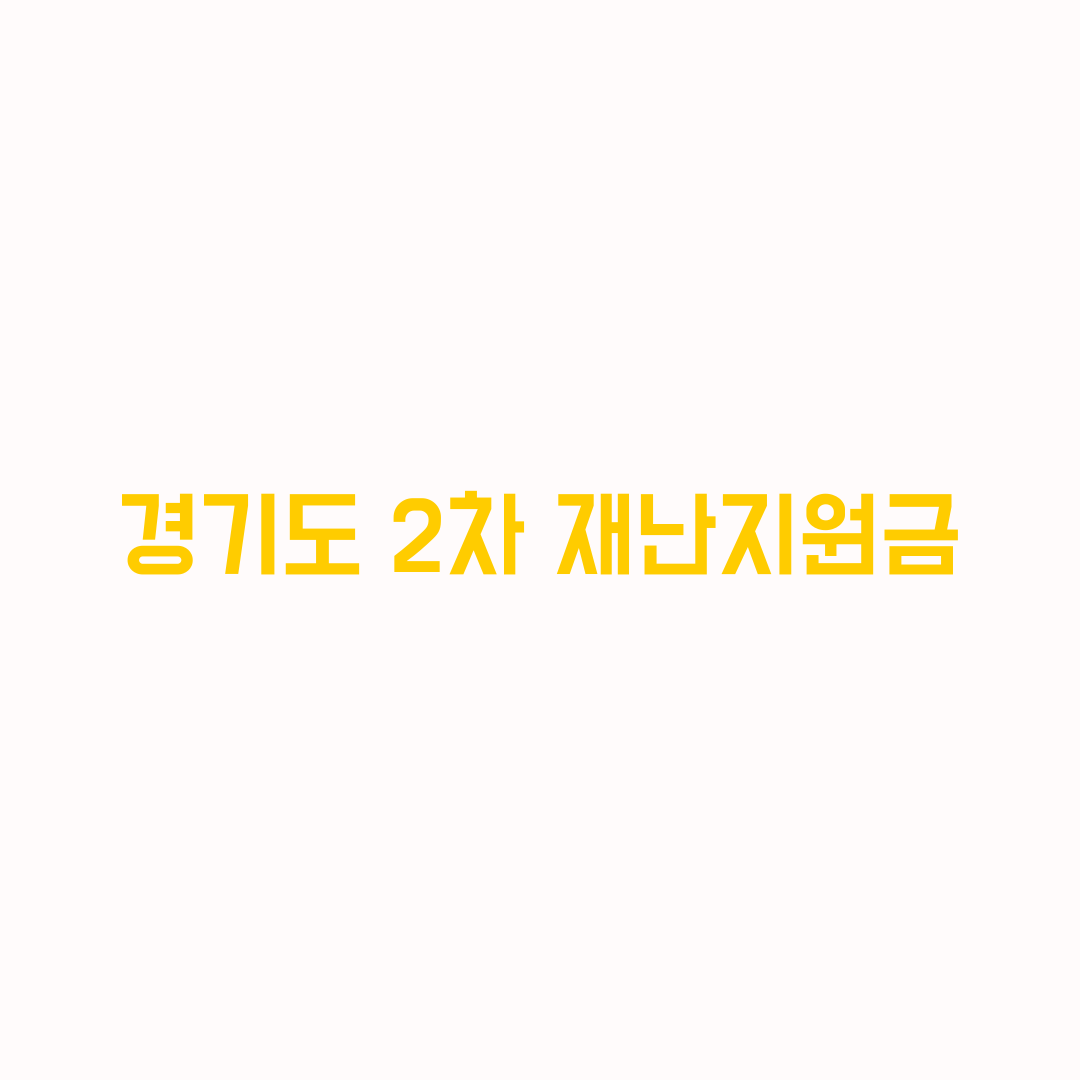  경기도 2차 재난지원금 신청 및 사용처