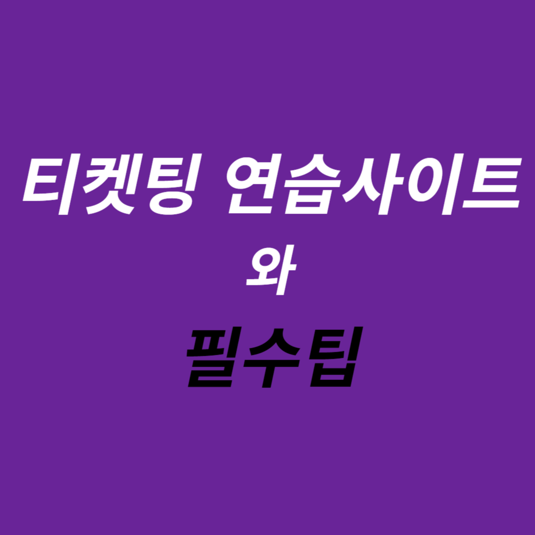 티켓팅 연습사이트와 필수팁