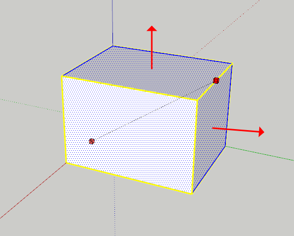 오브젝트의 한 모서리 그립을 잡고 움직일때 모습