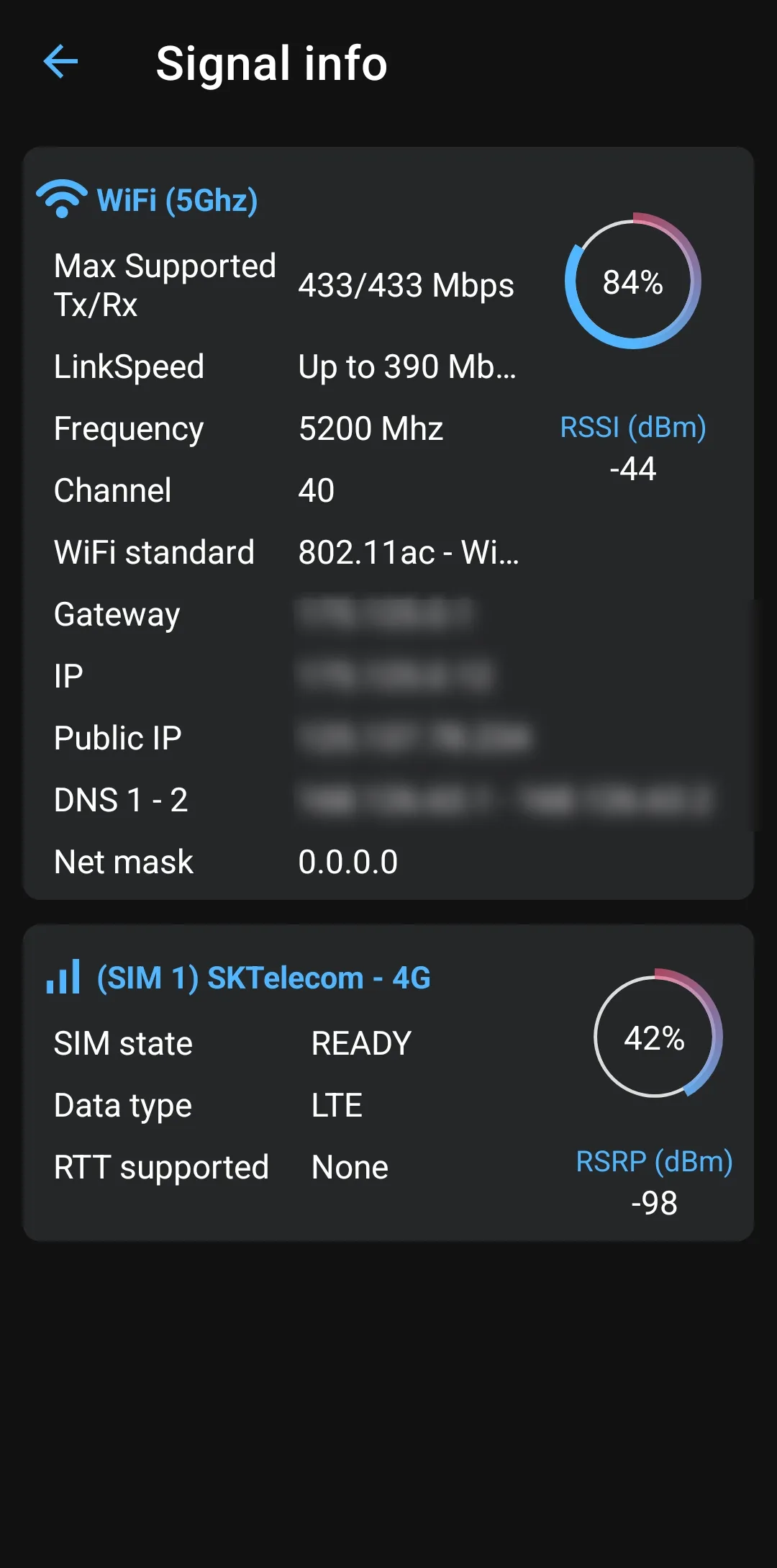 Net Signal Pro 와이 파이 및 통신사 신호 세기
