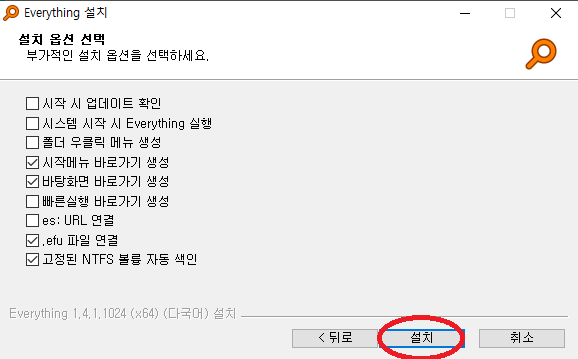 설치 옵션 선택 설치