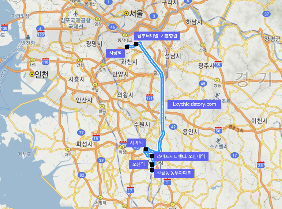 M5532번 광역급행버스 노선