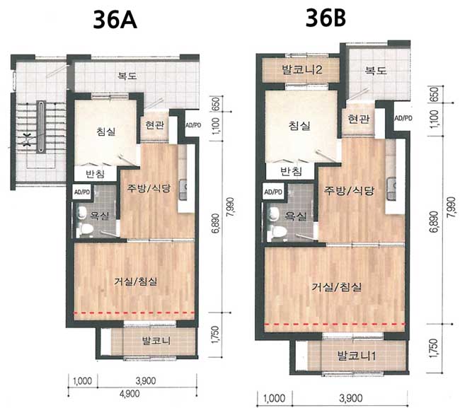 광주첨단 휴먼시아2단지 36형 평면도