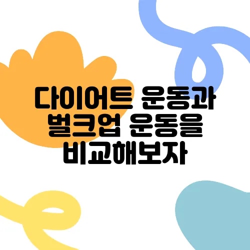 다이어트 운동과 벌크업 운동을 비교해보자