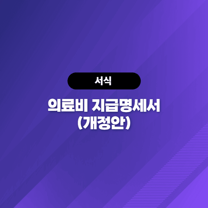  국세청 연말정산자료 - 의료비 지급명세서(개정안)