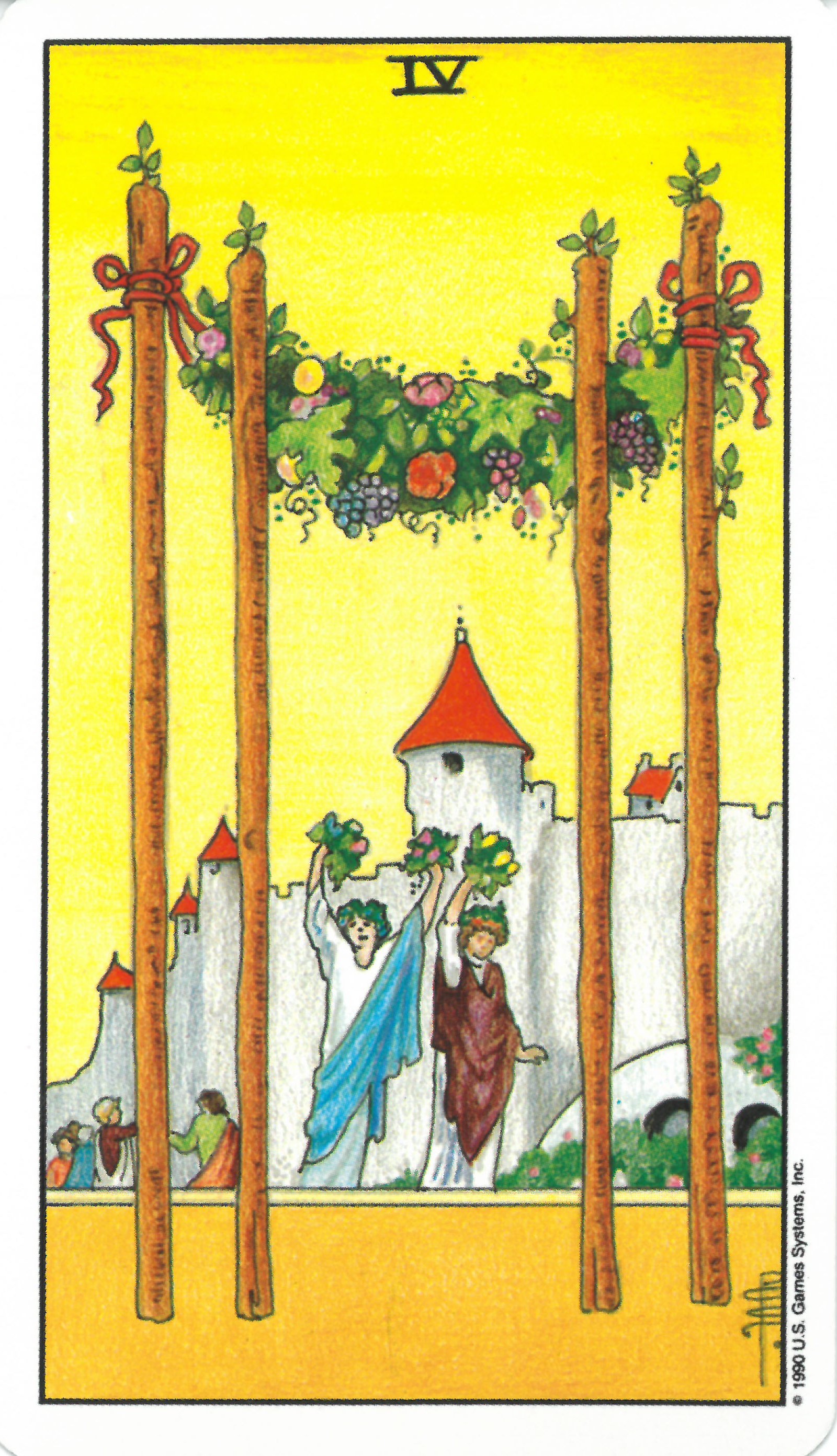 유니버셜 웨이트 마이너 카드 FOUR OF WANDS