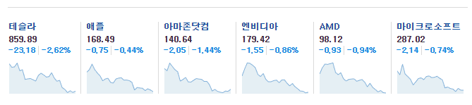 미국 증시 주요 종목
