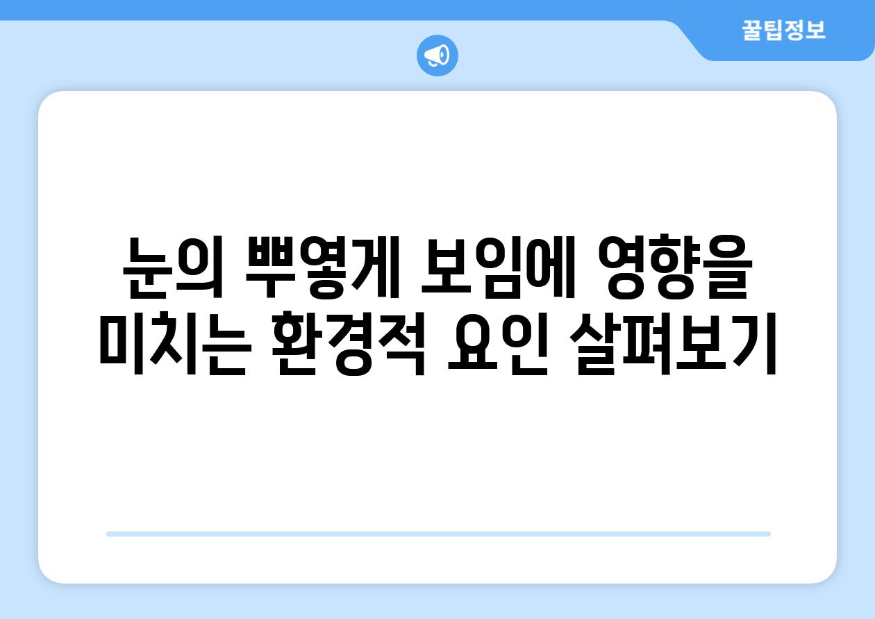 눈의 뿌옇게 보임에 영향을 미치는 환경적 요인 살펴보기