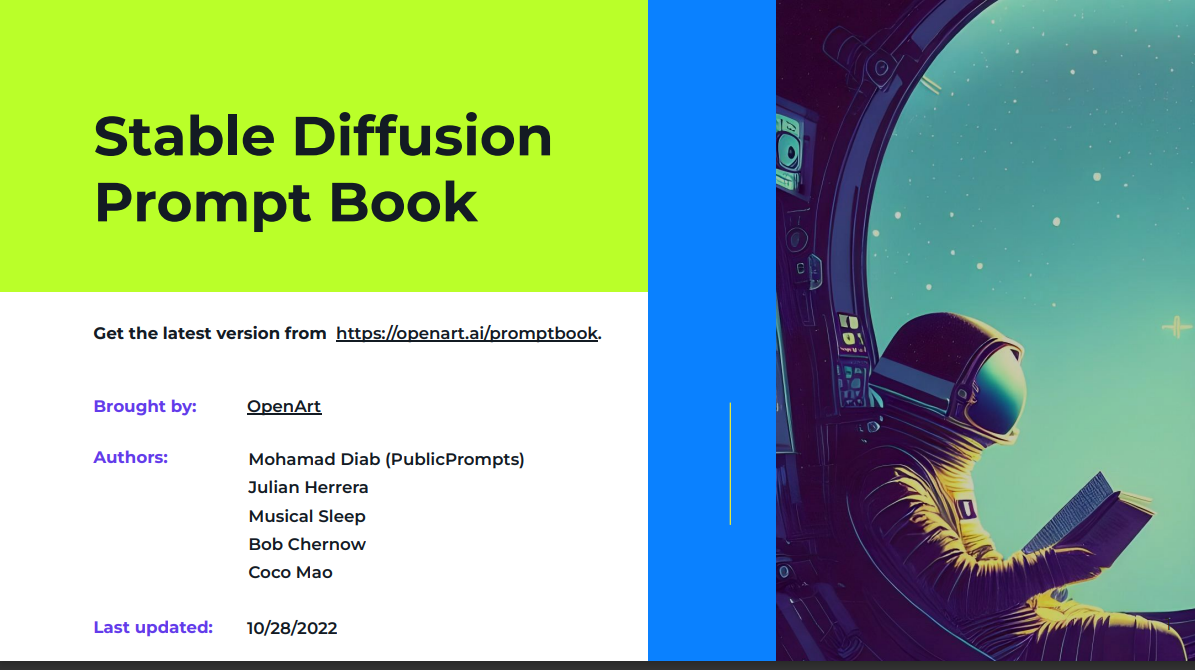 Stable diffusion prompt book