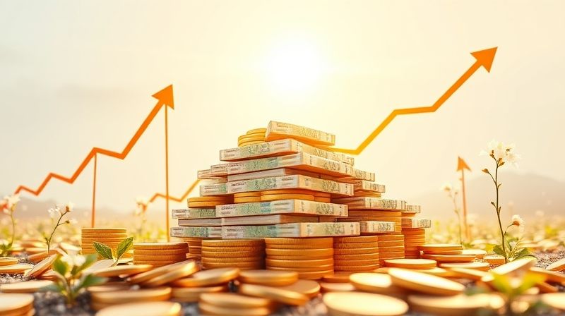 종잣돈 1억 원이 더 큰 재정적 목표를 위한 발판임을 상징하는 이미지