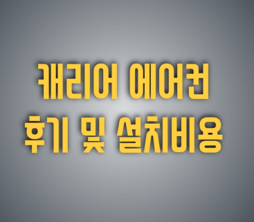 캐리어 에어컨 사용 및 설치비용