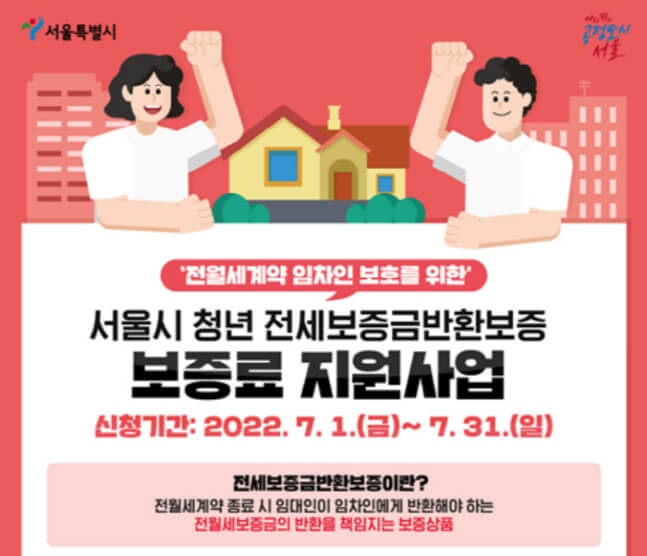  서울시 전세보증금 반환보증료 전액 지원
