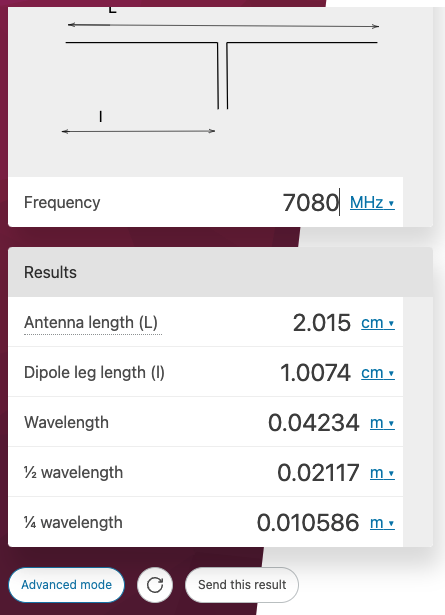  다이폴 안테나 길이 계산기 dipole antenna length calculator