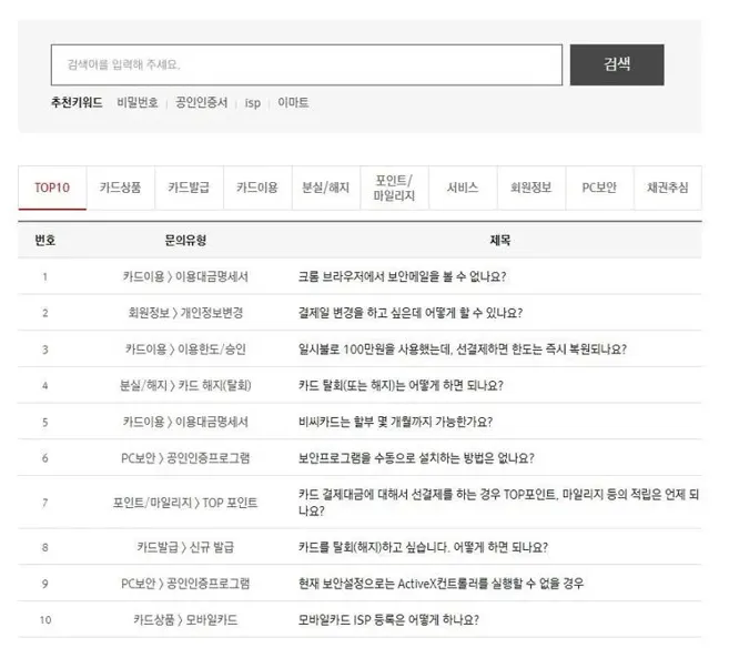 bc카드 고객센터 전화번호