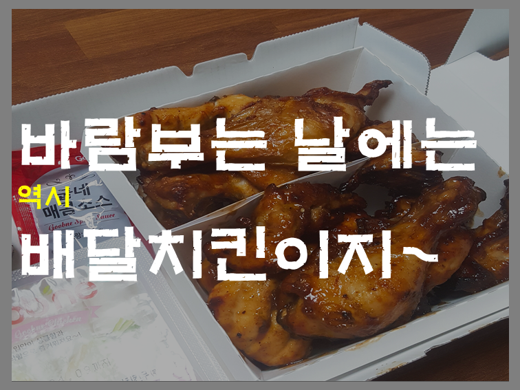 바람부는 날엔 배달치킨이 딱인 굽네치킨 먹자