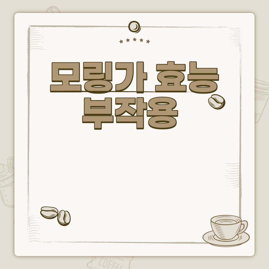  모링가 효능 부작용