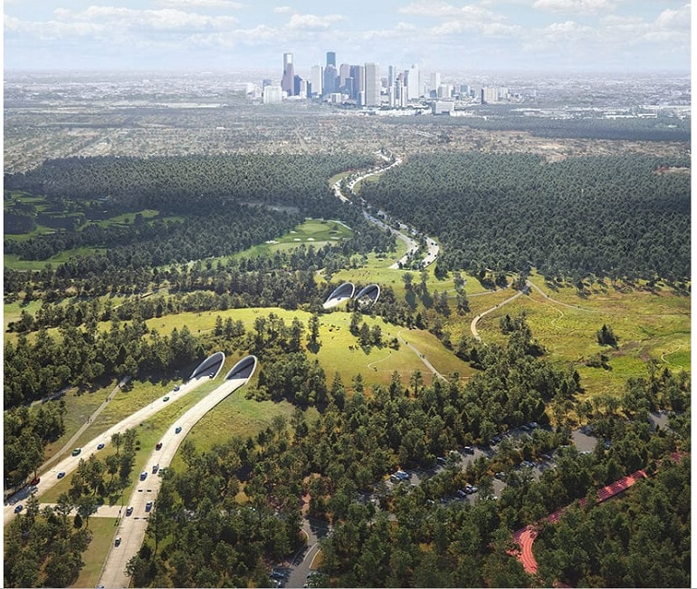 올 12월 개장 휴스턴 야생 휴양 공원 메모리얼 파크 VIDEO: Houston is cloaking a six-lane highway in a &#39;land bridge&#39; prairie for wildlife