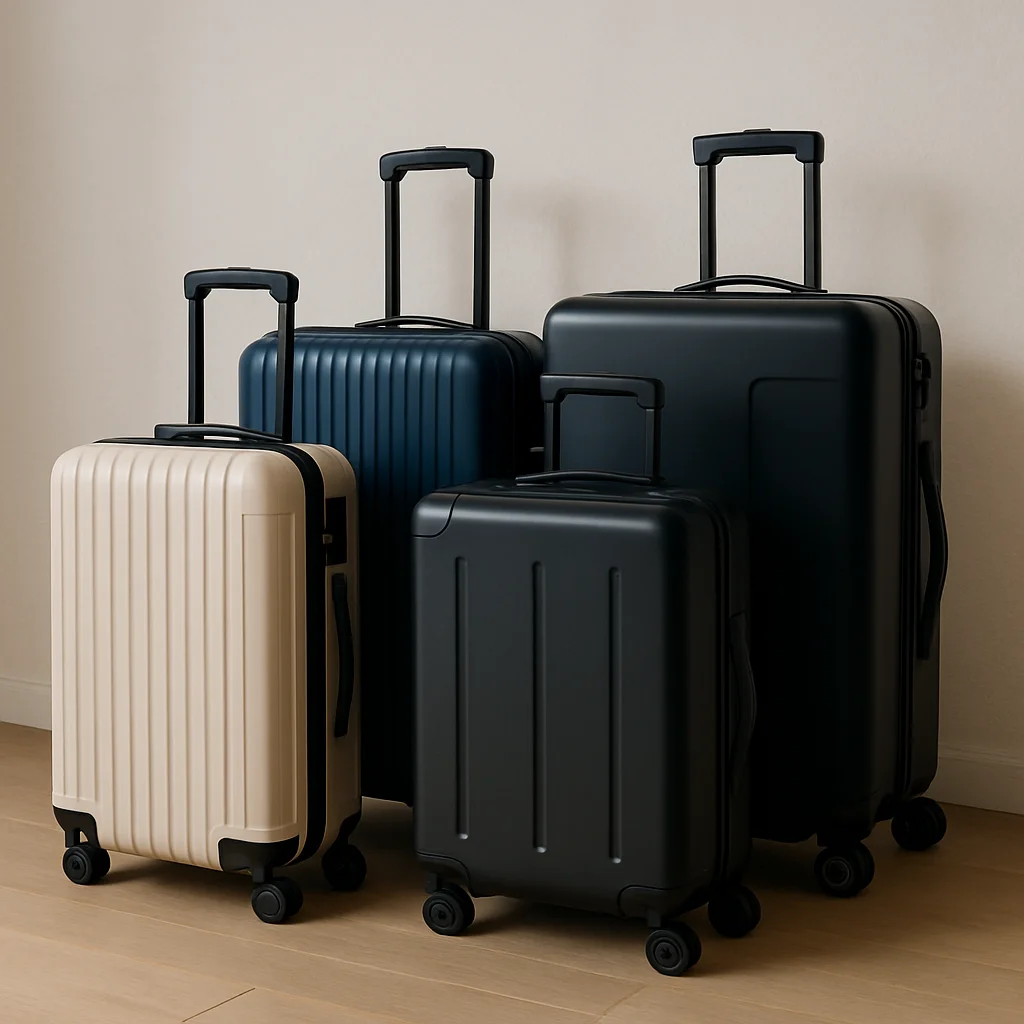 Various travel luggage bags displayed stylishly for brand comparison