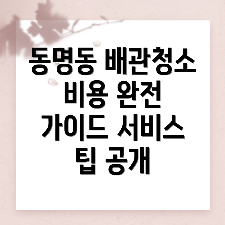 광주 동구 배관청소 비용