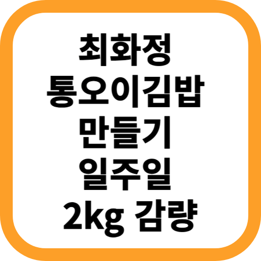 최화정-통오이김밥-만들기-일주일-2kg-감량