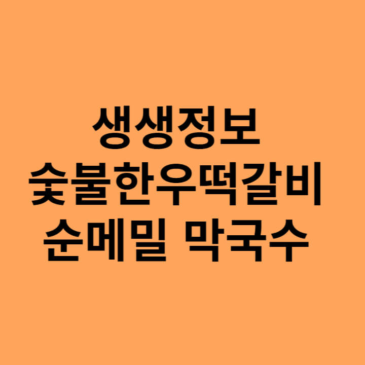 생생정보 숯불한우떡갈비 순메밀 막국수