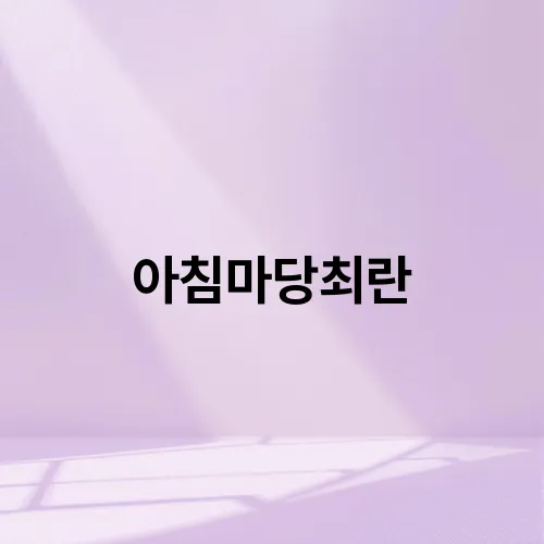아침마당최란