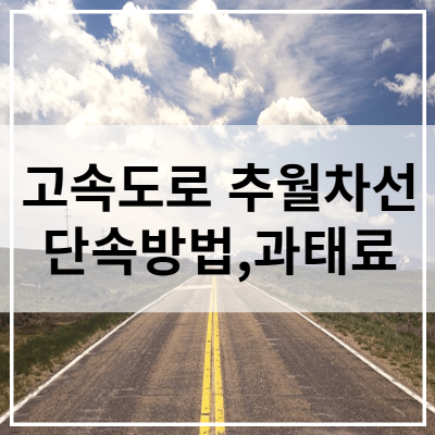 고속도로 추월차선 단속