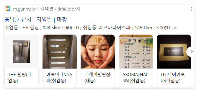 네이버 리치 검색결과, 지역