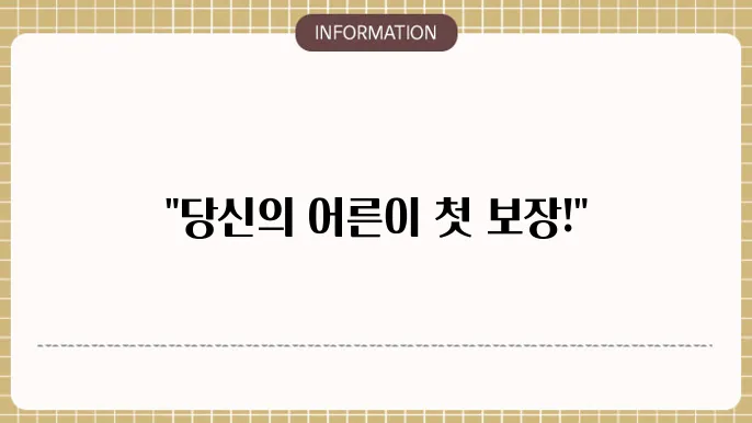 어른이 보험 주요 항목: 보험 주요 사항