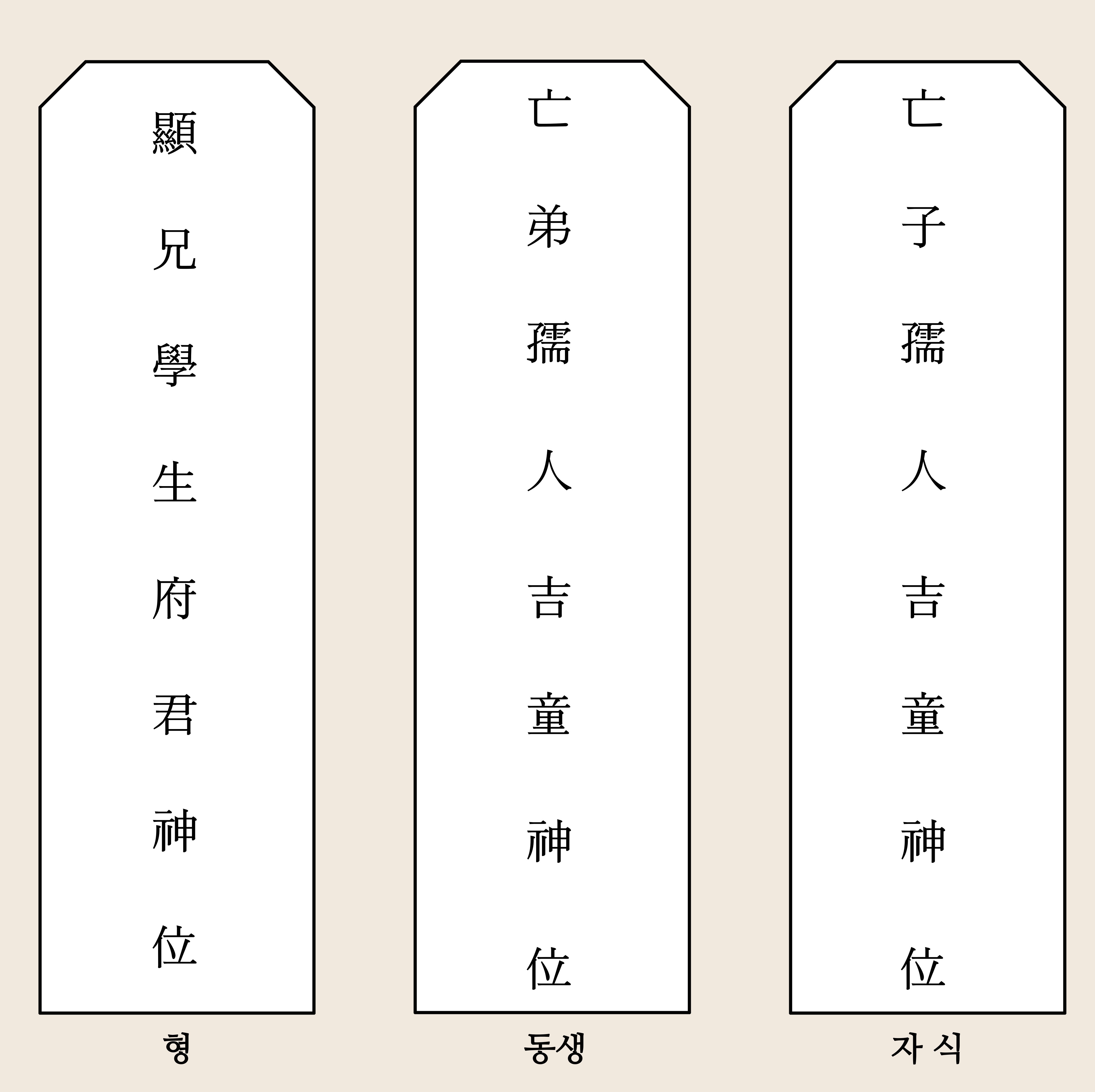 왼쪽부터 형&#44; 동생&#44; 자식 지방 쓰는 방법