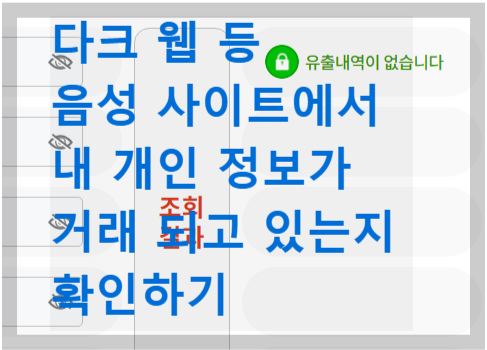  다크 웹 등 음성 사이트에서 내 개인 정보가 거래 되고 있는지 확인하기