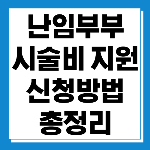  난임부부 시술비 지원 신청방법 및 자격조건