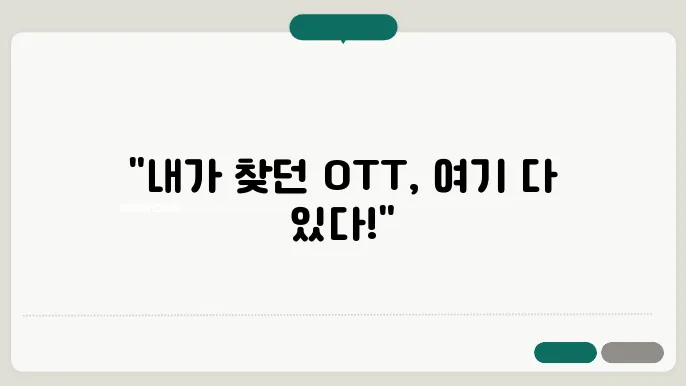 국내 OTT 플랫폼 주요 특징 및 요금제 정보