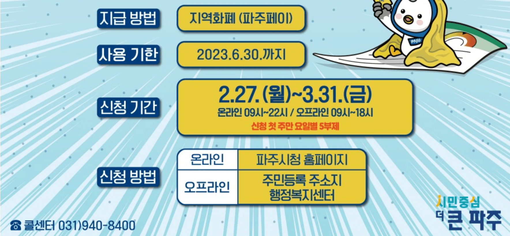 파주시 - 에너지 - 생계보조금
