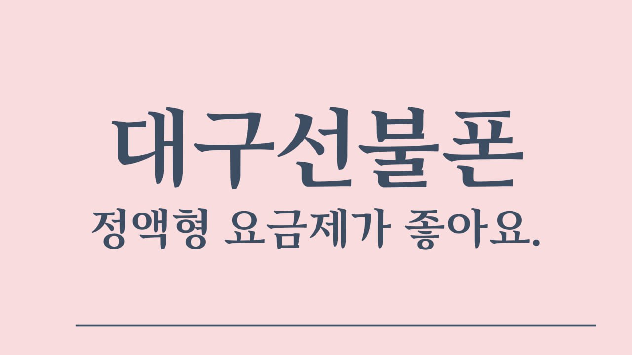 대구선불폰 정액형 요금제가 좋아요