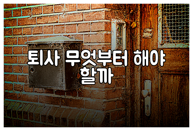 퇴사 무엇부터 해야 할까