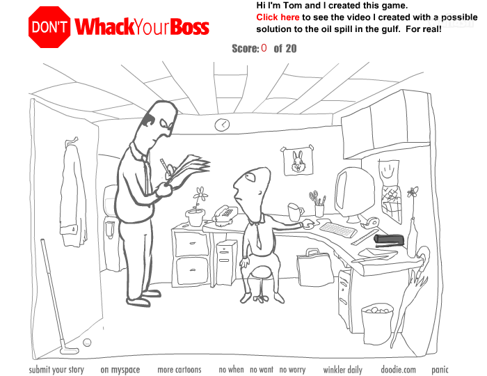 사장님 때리기 (Whack Your Boss) - 잔인 주의 - 플래시게임 | 와플래시 게임 아카이브
