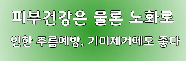  피부건강은 물론 노화로 인한 주름예방, 기미제거에도 좋다