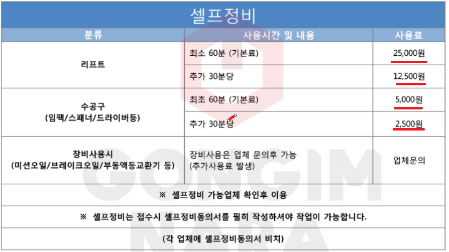 공임나라 공임비 총정리 공임나라 공임비 총정리