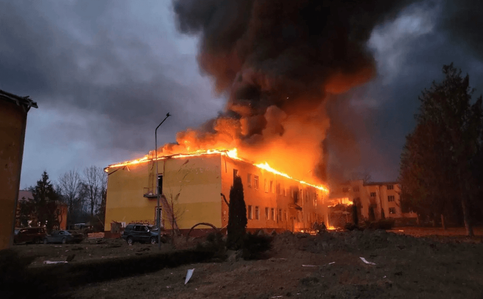 Ukrainian International Volunteer Forces Missile Bombing