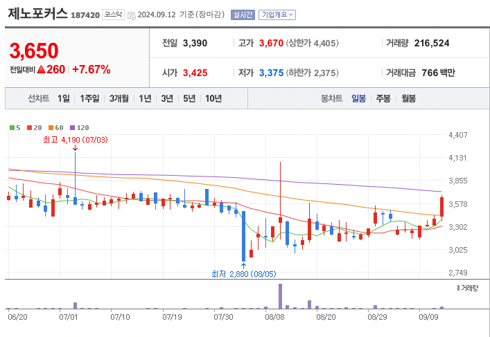 제노포커스 차트 이미지
