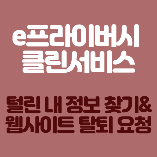 [e프라이버시 클린서비스] 가입 사이트 탈퇴하는 방법 & 개인정보 유출 여부 확인하는 방법
