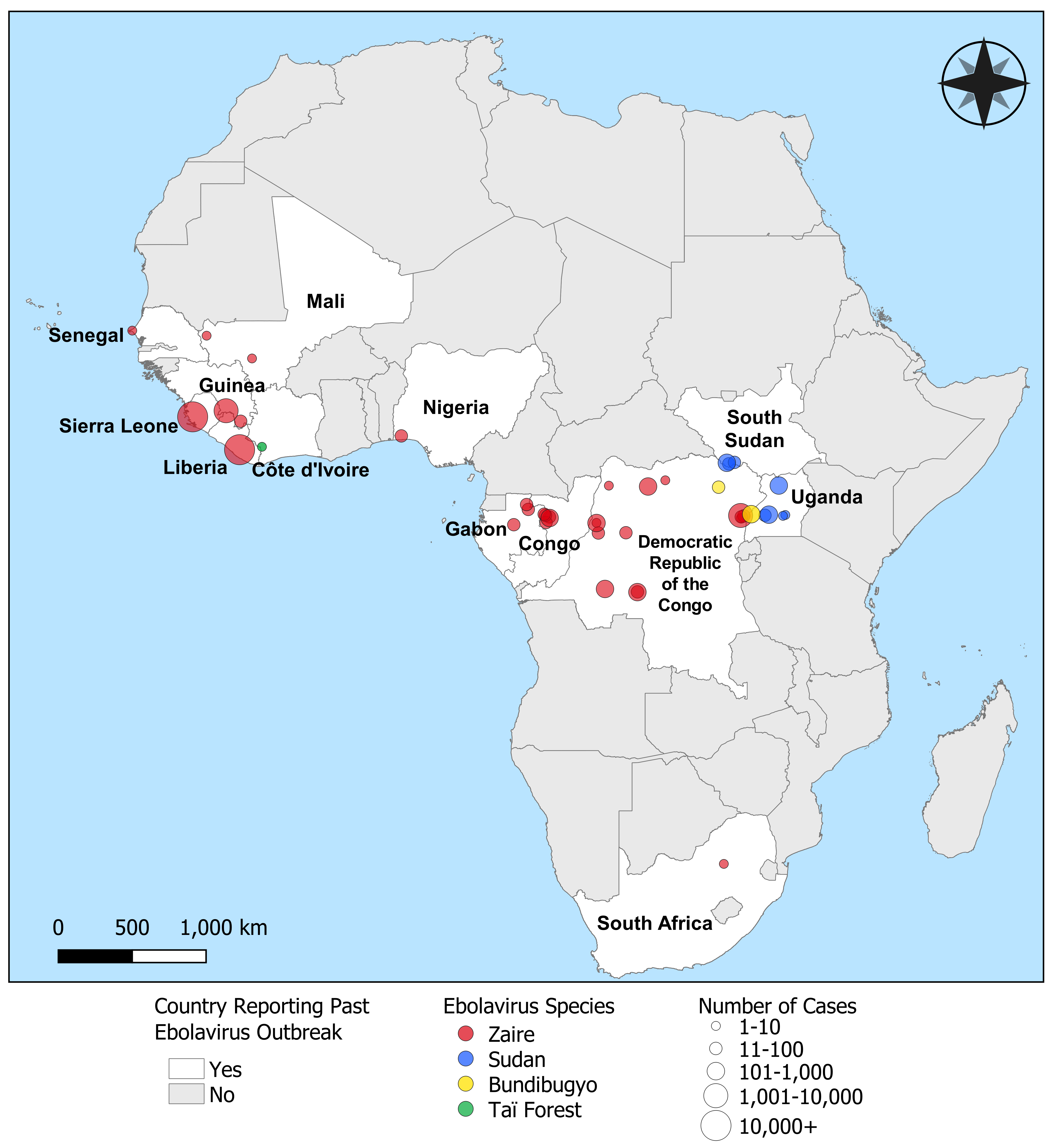 에볼라바이러스 종류와 발발지역