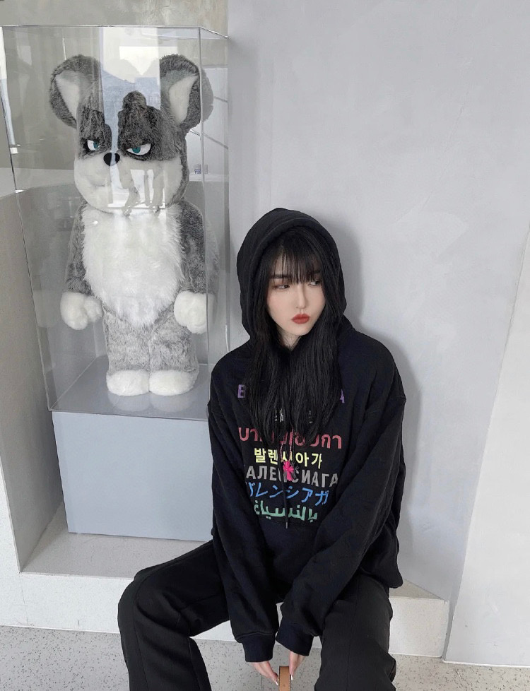  [BALENCIAGA] 발레시아가 랭귀지 스웨트 셔츠 후드 티셔츠 578135 TJVI6 2771