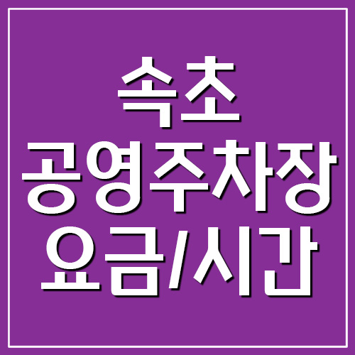 속초 공영주차장 요금, 운영시간, 위치